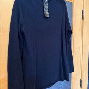Navy Giorgio Armani Cashmere Long Sleeve Sweater
